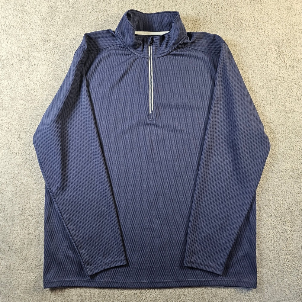Sport-Tek Mens XL Navy‎ Blue Quarter Zip Honeycomb Textured Performance Pullover